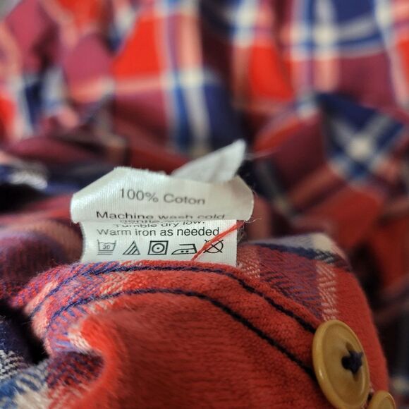 J. Crew Shirt Men Large Blue Red Plaid Sporting Goods Flannel Work Long Sleeve - Picture 8 of 9